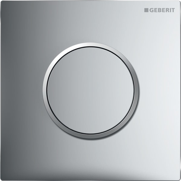 Geberit Typ 10 BetPl. für UR-Strg. pneum. Sp rund, hgl.verchr. / mattverchromt