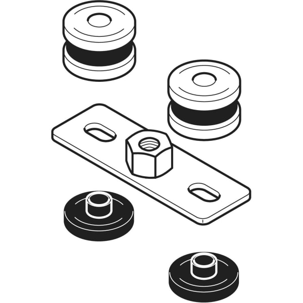 Geberit Set Grundplatte eckig 2-Loch mit Gewindemuffe G 1/2 L:12x4x3,5
