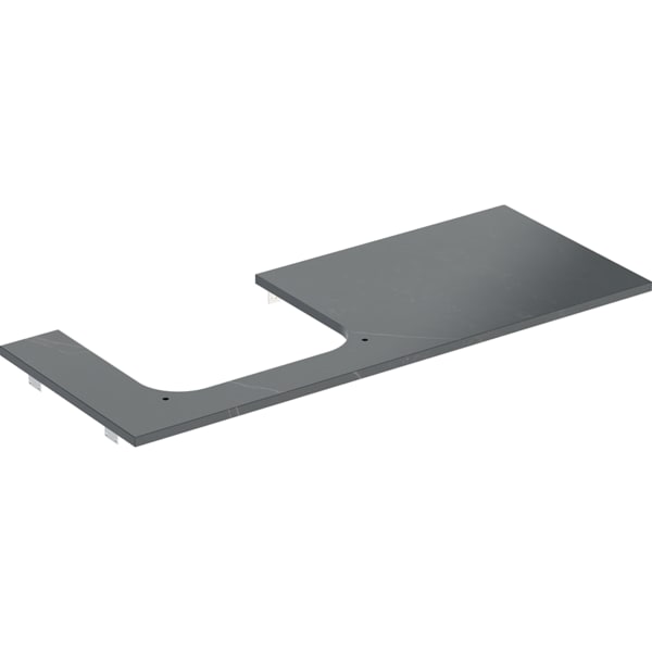 Geberit ONE WT-Platte, Ausschnitt li, für AWT 120x2x47cm, Marmoroptik schwarz matt