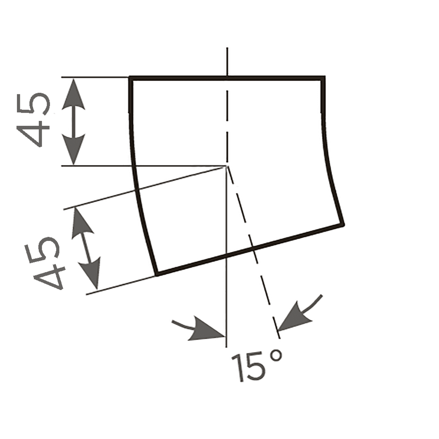 SML-Bogen DN 80, 15 Grad