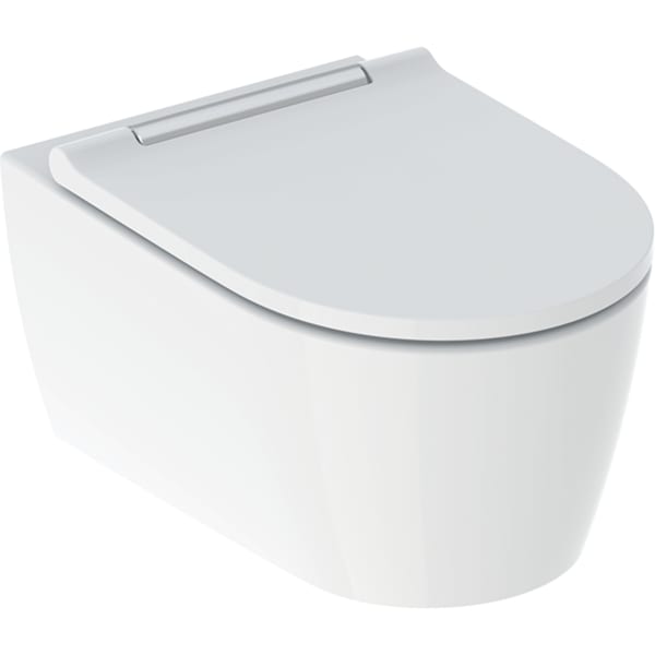 Geberit ONE Set Wand-WC mit WC-Sitz weiß/glanzverchromt, KeraTect