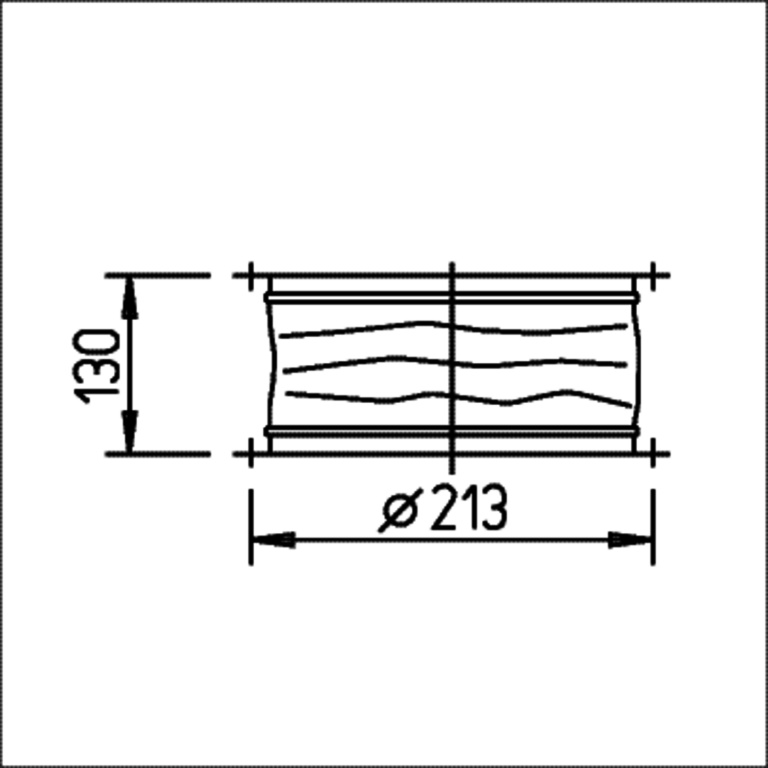 Helios STS 180 Flexible Verbindung mit 2 Rohrflanschen