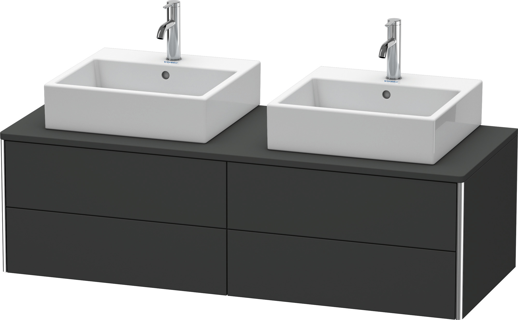 Duravit WT-Unterbau XSquare,4 Schubk.,wandh. 400x1400x548mm, Graphit Supermatt,