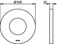 KEUCO Wandrosette IXMO 59553, THM rund, 105 mm, Schwarzchrom gebürstet