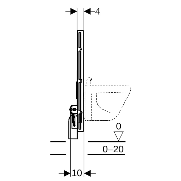 Geberit GIS Element für Bidet, Universal