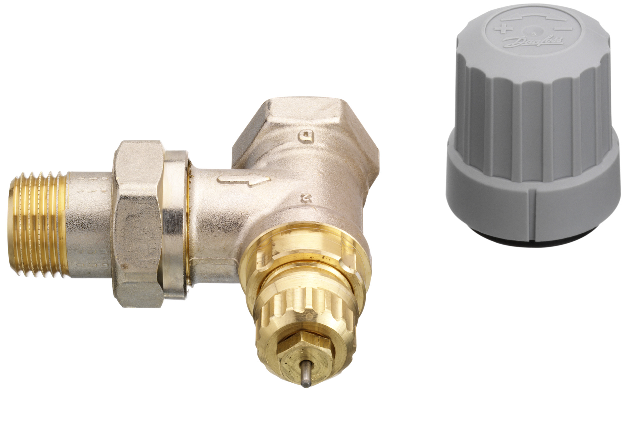 Danfoss Ventilgehäuse RA-FN 15 R 1/2, Eck,vernickelt, Einb.i.d.Rücklauf