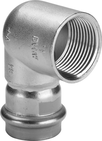 Viega Winkel mit SC Sanpress Inox G 0214.2 für Gas in 54mm x Rp2 Edelstahl