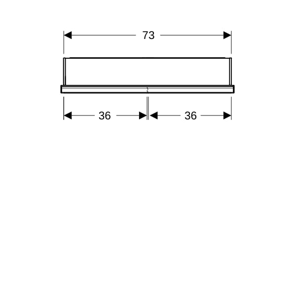 Geberit ONE Spiegelschrank mit Ni/Comf.Light 2 Türen, UP-Mont., 75x90x15cm, alu.