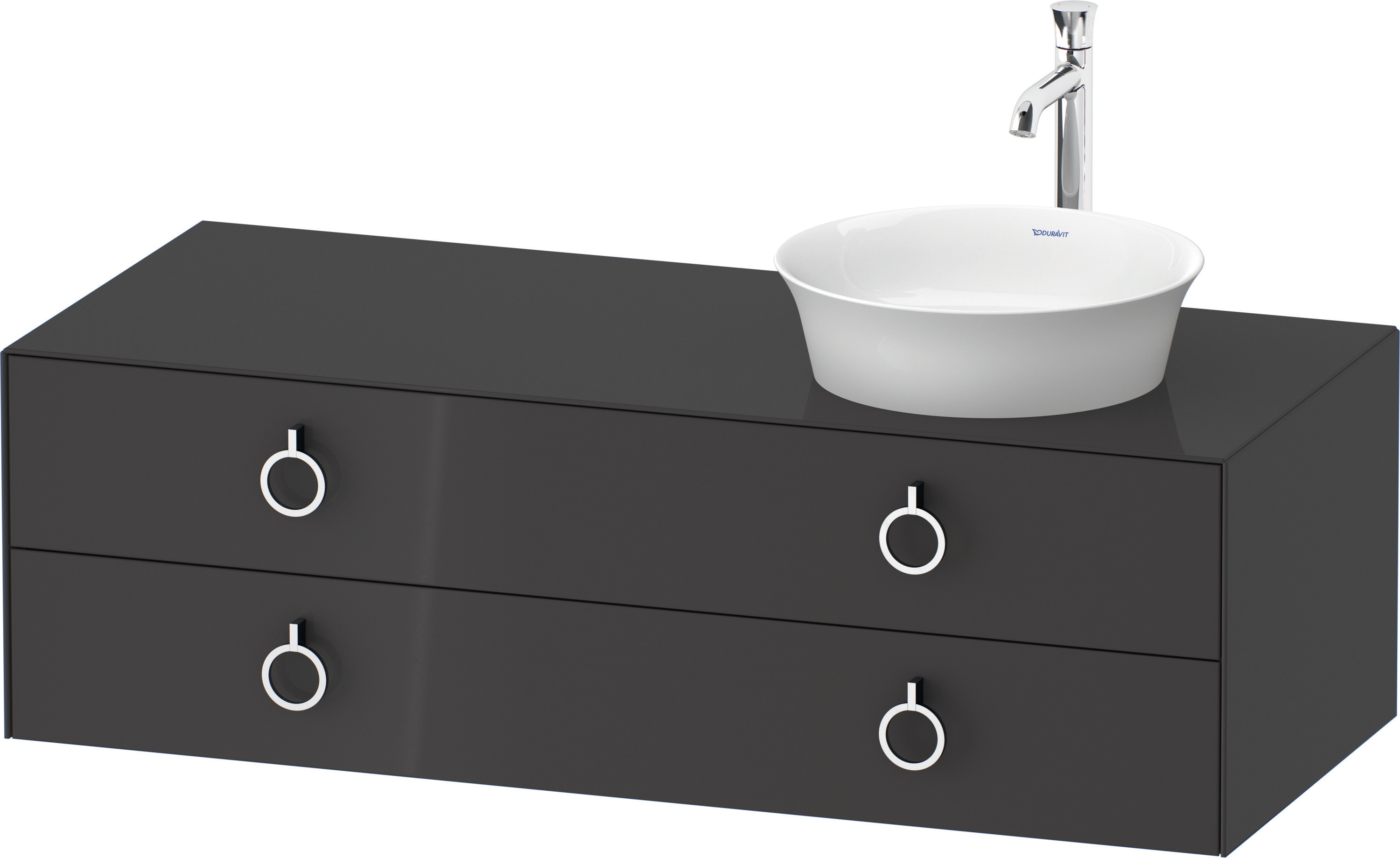 Duravit WTU wandh.White Tulip,2Schk.,m.Griff Aus.r,408x1300x550,Graphit Hochglanz