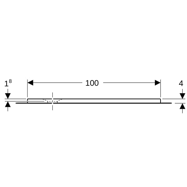 Geberit Olona Duschwanne 100 x 90 cm rechteckig, mit Dichtvlies, weiß matt
