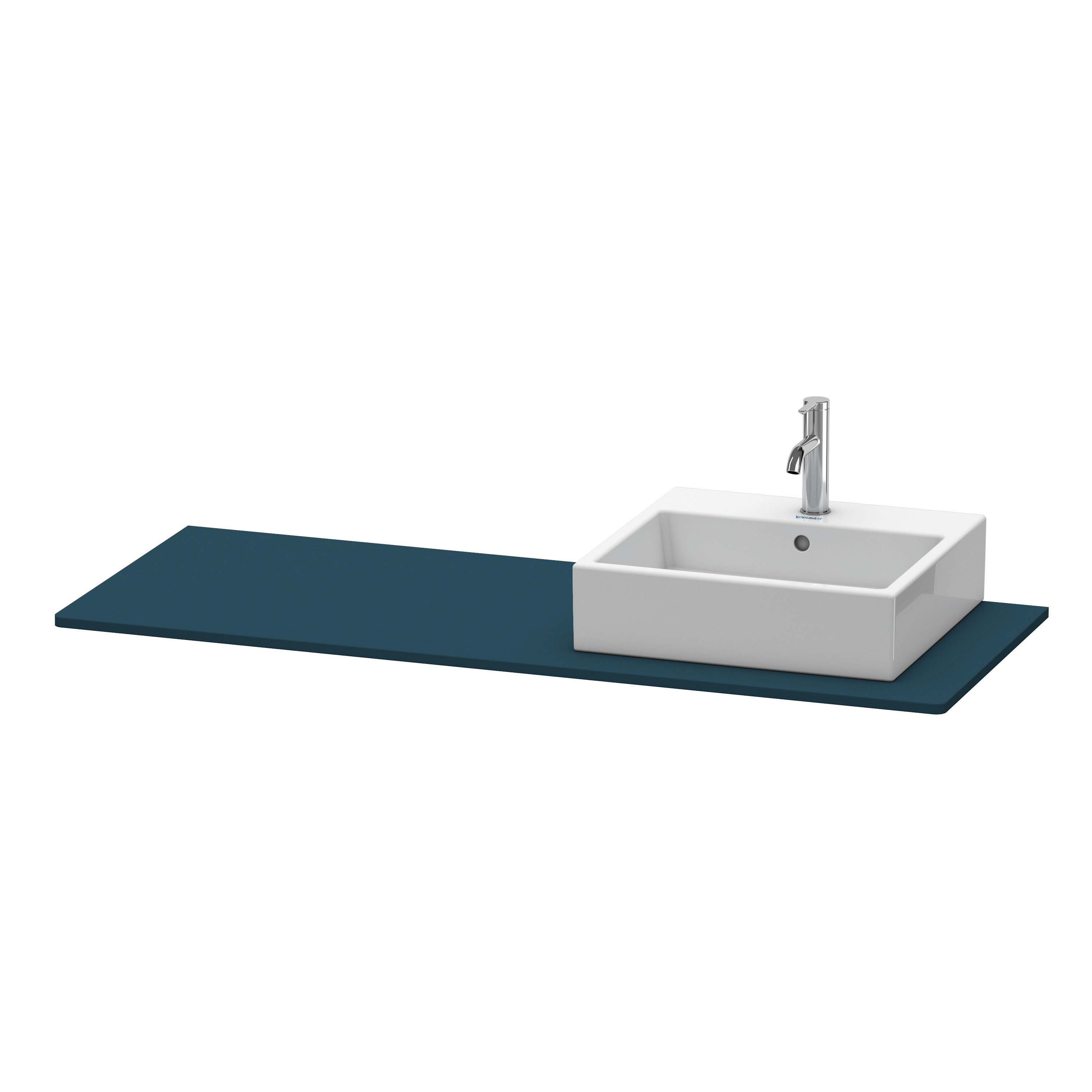 Duravit Konsole XSquare 16x1400x550mm mit 1 Ausschn., Nachtblau Seidenmatt