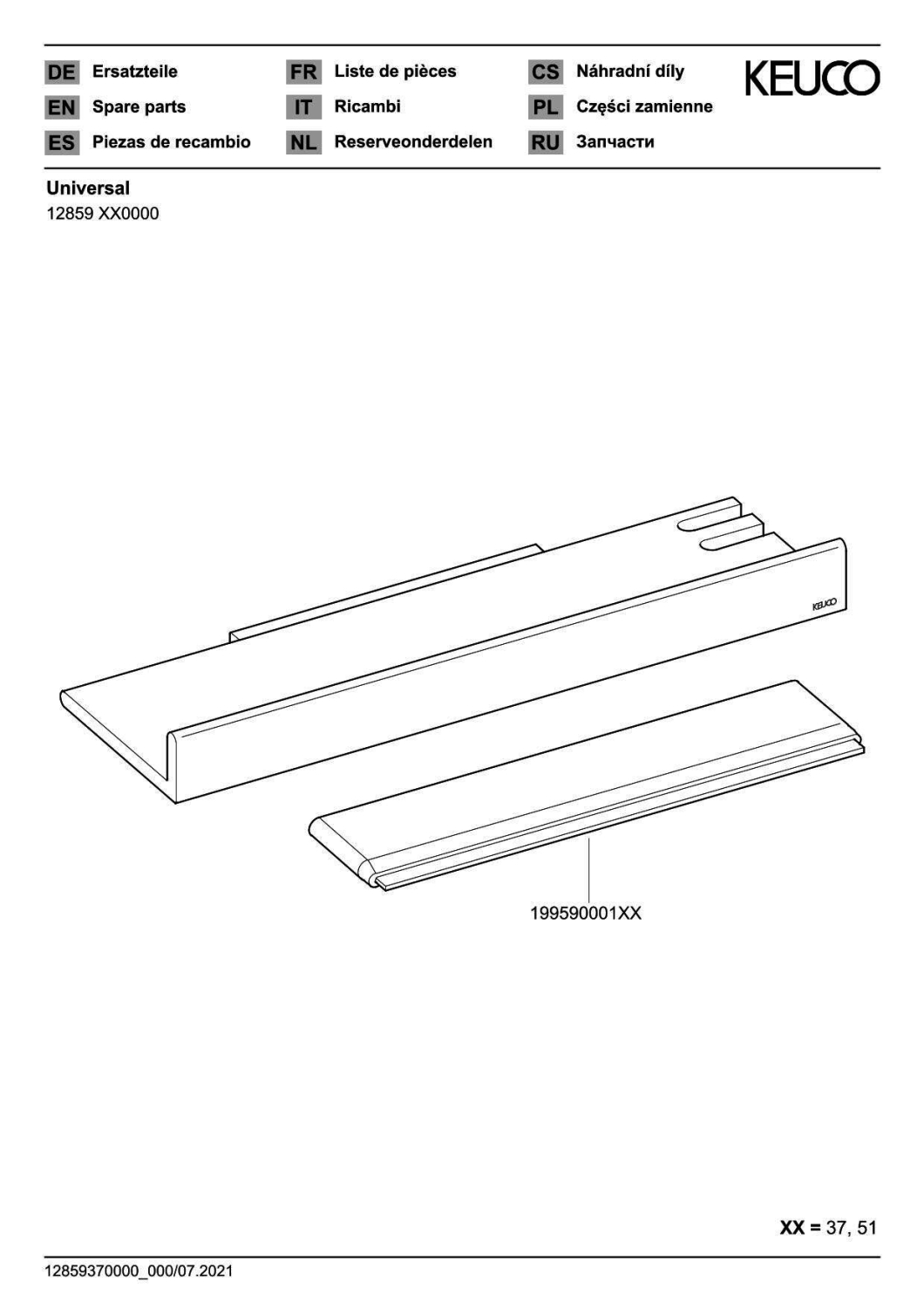 KEUCO Duschablage REVA 12859 m.integriertem Glasabzieher sw