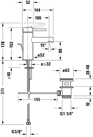 Duravit Circle Einhebel Waschtischmischer S mit Zugstange, Chrom HG