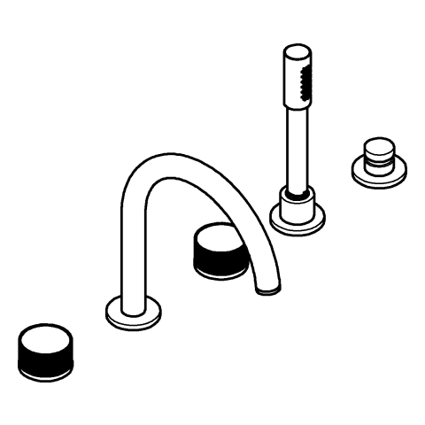 GROHE 5-L-Wannenkombin. Atrio Private C. 25226 Knopfbetätigung chrom