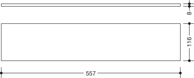 HEWI Glasplatte Ser 477 aus Klarglas, 557mm breit