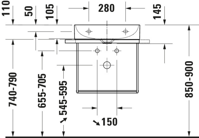 DU Möbel-WT compact DuraSquare 500mm o. ÜL, mit HLB, 1 HL, weiß, WonderGliss