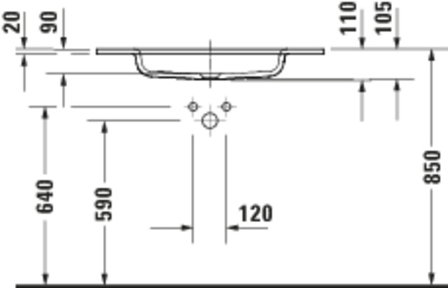 Duravit Sivida MWT,820x485mm,DuroCast Plus o. ÜL,HL 1,B.1,Weiß Seidenmatt