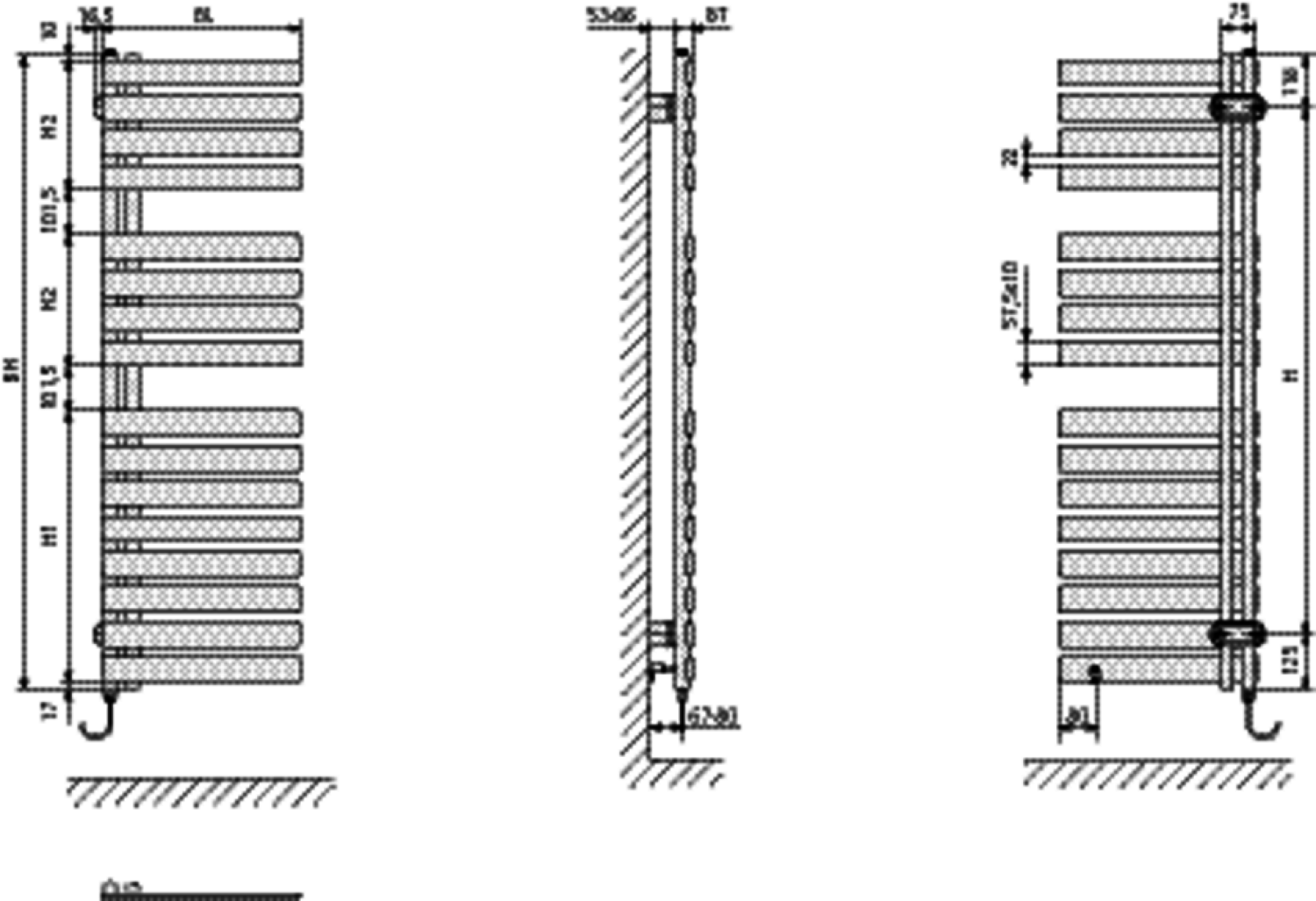 Kermi Credo-Half-E BH1029x51x460mm max.P400,GLS/GLS,WKS re. WEI,SK1