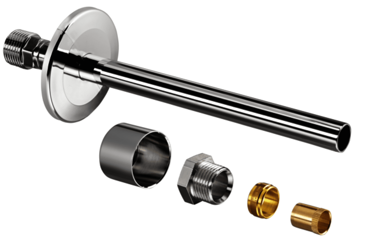 OVENTROP-Wandanschluss-Set für "Baureihe E", 1/2" AG, verchromt
