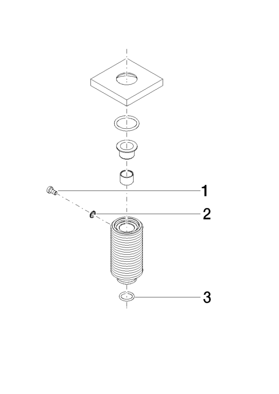 DO Gewindeschaft ET 90277802300 55 x 55 x 9 mm Platin gebürstet