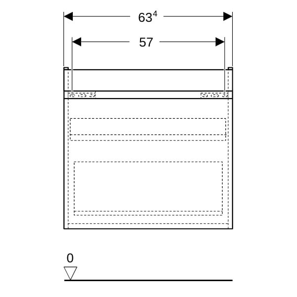 Geberit Renova Plan US f. WT, mit 1 Schublade u. Innenschubl., 63,4x60,6x44,6cm, lava
