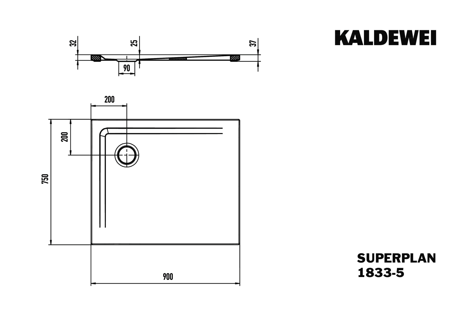 KA DW SUPERPLAN Mod.1833-5,750x900mm,wg 85,SEC,Wt extrafl.