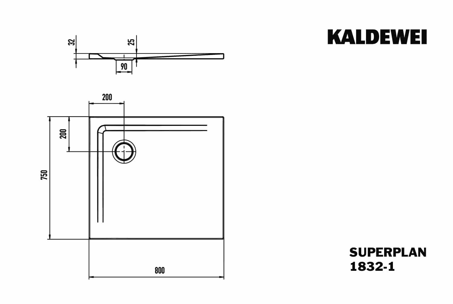 KA DW SUPERPLAN Mod.1832-1,750x800mm, alpinweiß,Invisible Grip