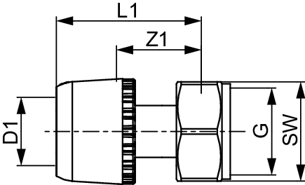 TECElogo-Ax Verschraubung, flachdichtend Dimension 32 x 1 1/2", Siliziumbronze
