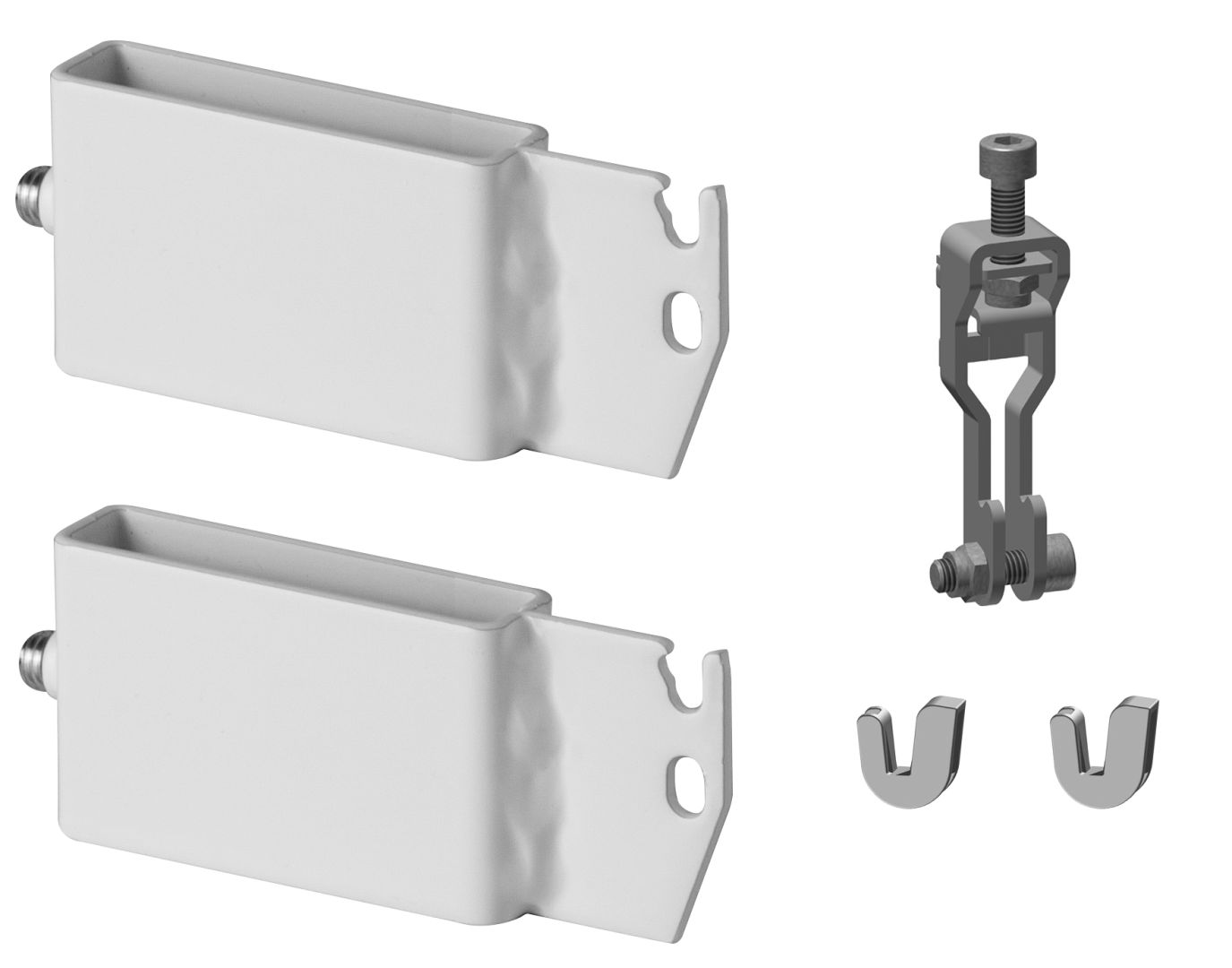 Trägerset für Standkosolenfuss 60x10 Befestigungslasche oben + unten weiss