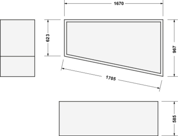 Duravit Wannenträger f.#700509 Duravit No.1 Badewanne 1700x1000mm, Ecke rechts