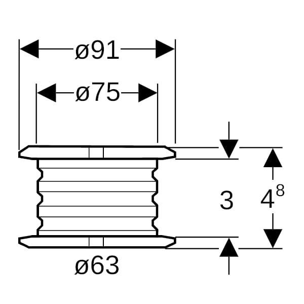 Geberit Rohrschelleneinlegeschale d63