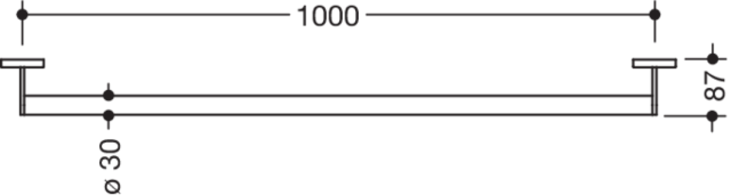 HEWI Haltegriff, d:30, L:1000mm, chrom