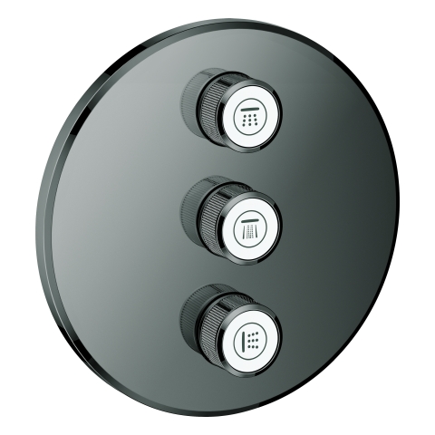 GROHE 3-fach UP-Ventil Grohtherm Smart Control 29122 FMS rund hard graphite