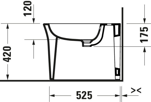 Duravit Standbidet White Tulip, 580mm, Weiß m.ÜL, m.HLB, 1 HL, BTW, WGL
