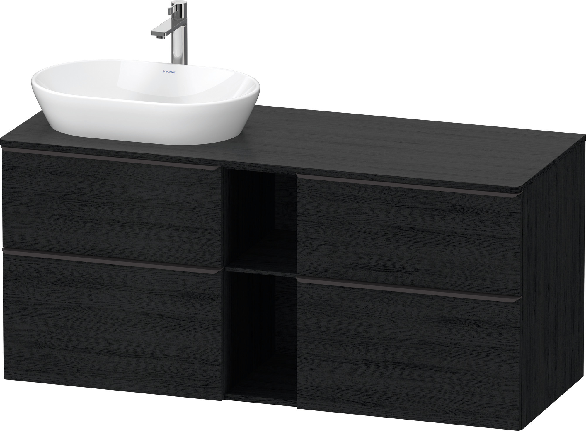 Duravit D-Neo,Kons-WTU,L,AZ:2,SBK:2,Gr:D.Schw 1400x550x644mm,Wdh,Eiche Schwrz.Matt,Dek