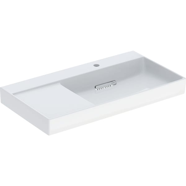 Geberit ONE WT 90x48cm, CleanDrain, Ablg.li m. Hl., o. Ül., weiß, KeraTect/weiß glzd