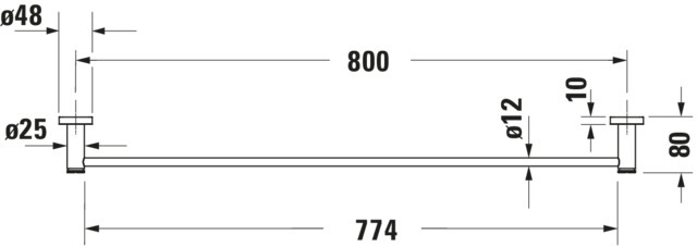 DU D-Code HTH, Arme 1 848x80x48 mm, Chrom