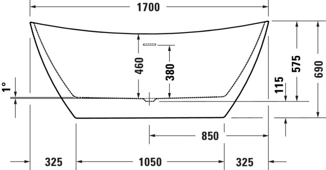 DU DuraVato BW,Freist.,Oval,Weiß,Acryl 1700x710x690mm,RS 2,incl.FG u.AÜL-Garn.
