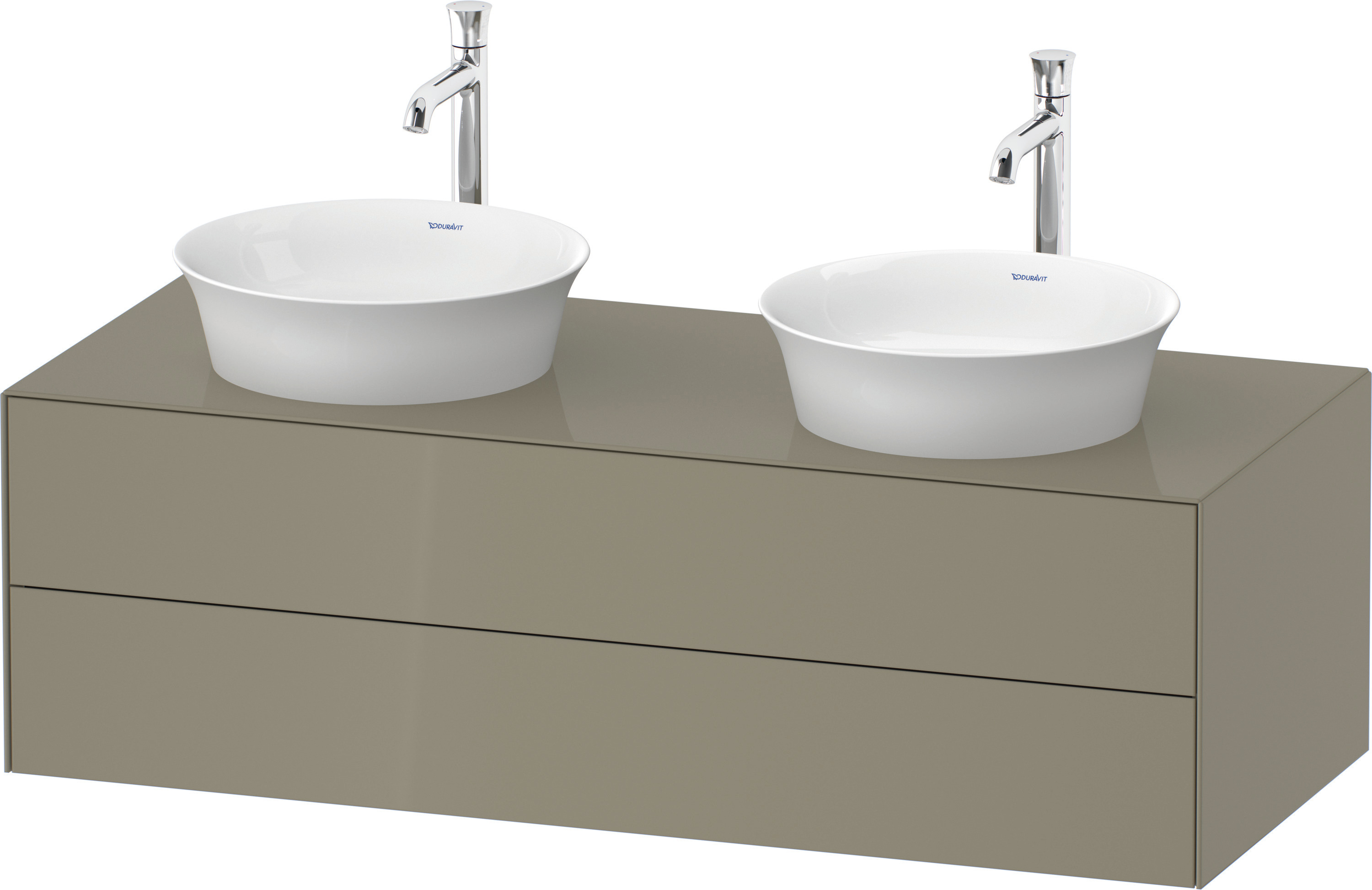 Duravit WTU White Tulip wandh,2 SchKa,beid. 408x1300x550mm, Steingrau Hochglanz