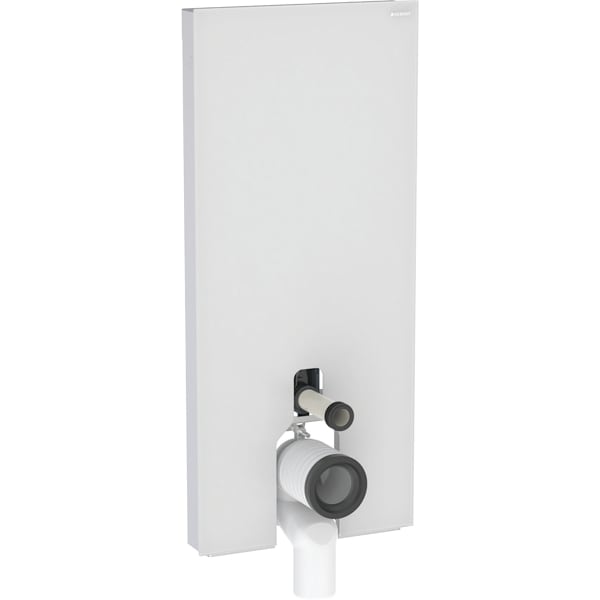 Geberit Monolith Plus Sanitärmodul für SWC 114cm, Glas weiß / Aluminium gebürstet