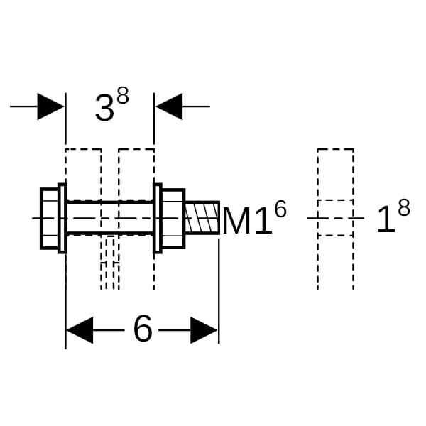 Geberit Schraubenset für Flanschverbindung aus Stahl verzinkt 16x60
