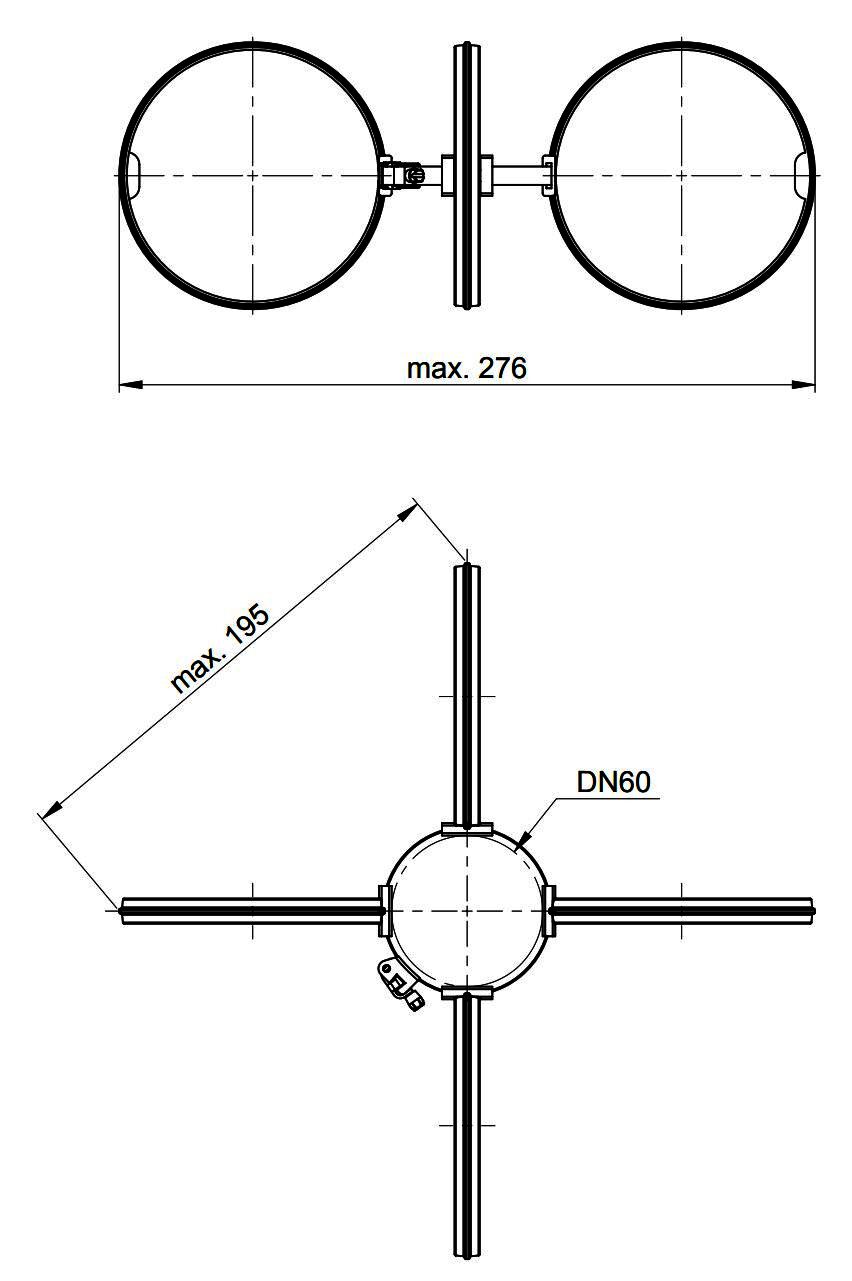 MHG Abstandhalter (4 Stk.), DN 60 für Abgasleitung Atec