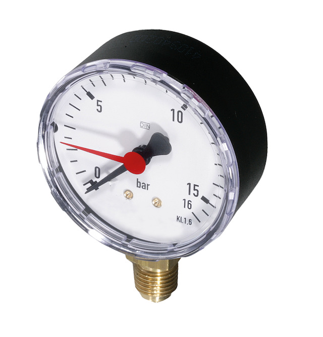 Resideo Manometer M76K G 1/4, 63mm, unten, 0-16bar, mit Zeiger