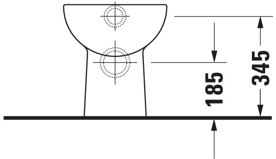 DU Stand-WC D-Code 480 mm Flachspüler,Abgang waagrecht,weiß,HYG