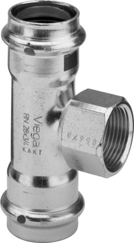 Viega T-Stück mit SC Prestabo 1117.2 in 22mm x Rp1/2 x 22mm Stahl verzinkt