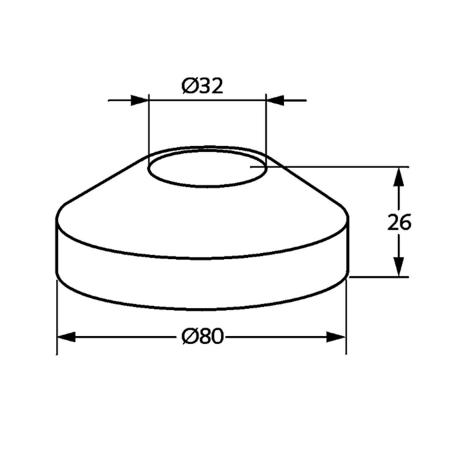 KLUDI Sifonrosette 32 X 80 X 26mm chrom