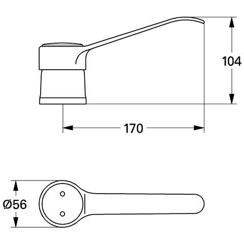 GROHE Hebel 46093 170mm für Eurodisc Spezial seitlich chrom