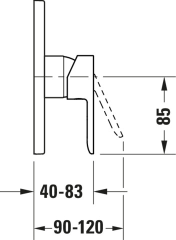 DU D-Code 2.0 Einh.-Brausemischer UP Keramikmischsystem, Chrom HG