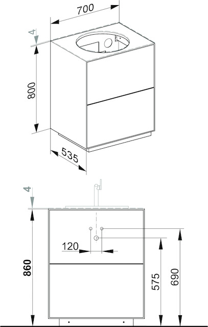 KE WUB Standm. Edition Lignatur 33370 für Vari.-WT 2 Ausz. Eiche