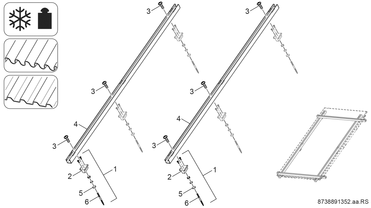 BOSCH Schneelastprofil Aufdach FKA 17-2 Well-/Blechdach, senkrecht